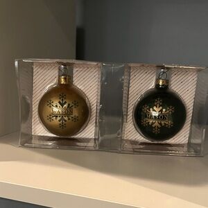 George Mason University GMU Gold and Green Snowflake Ornaments